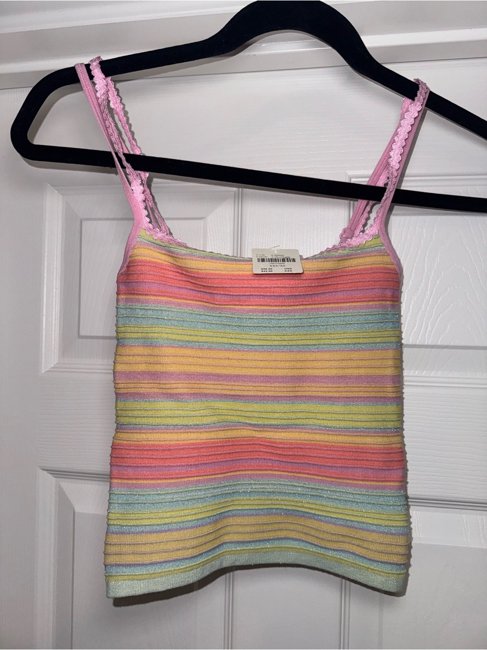 **SEND YOUR OFFER** NWT VIRAL TIKTOK ANTHROPOLOGIE LYREBIRD RAINBOW TANK soldout - Picture 4 of 7